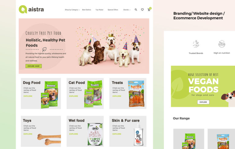 Ecommerce Website and branding for a Pet food Mumbai India