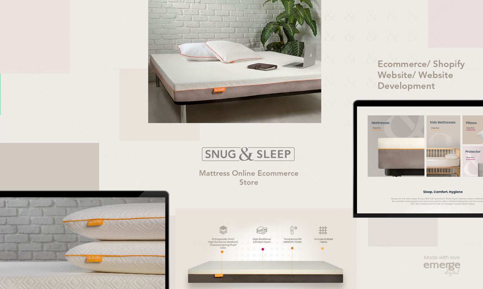 shopify mattress store website