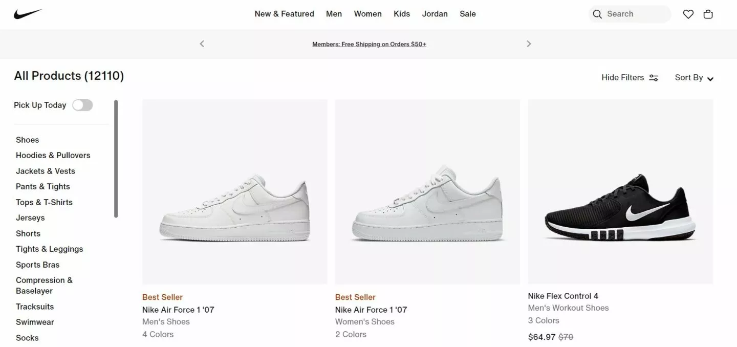 Nike-homepage